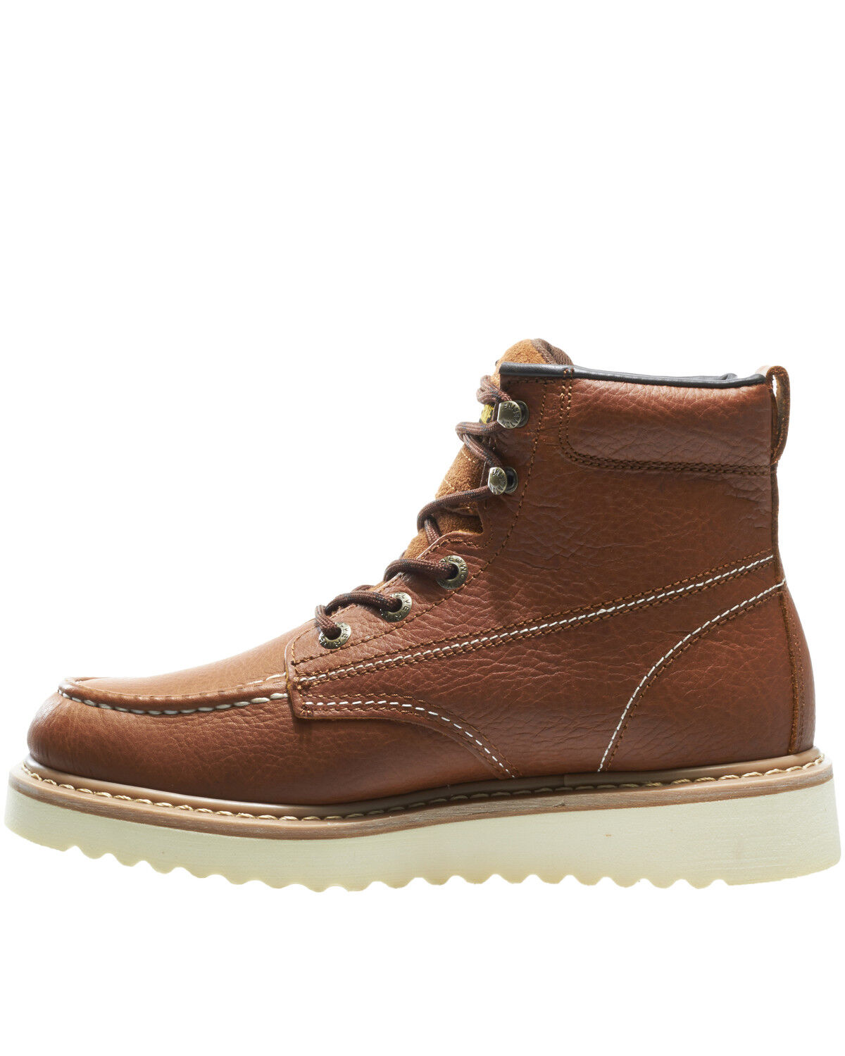 Image #3 - Wolverine Men's 6" Lace-Up Moc Wedge Work Boots - Soft Toe, Brown, hi-res