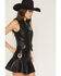 Image #3 - Blue B Women's Faux Leather Horseshoe Studded Buckle Vest, Black, hi-res
