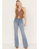 Image #1 - Shyanne Women's Medium Wash Trouser Flare Jeans, Medium Wash, hi-res