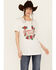 Image #1 - Wrangler Women's George Strait Floral Short Sleeve Graphic Tee , White, hi-res