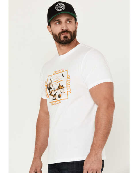 Image #2 - Brixton Men's Prescott Desert Short Sleeve Graphic T-Shirt , Charcoal, hi-res