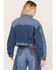 Image #4 - Wrangler Women's Medium Wash Cowboy Cropped Denim Jacket, Blue, hi-res