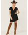 Beyond The Radar Women's Black Ditsy Floral Print Romper , Black, hi-res