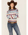 Roper Women's Southwestern Print Long Sleeve Pearl Snap Western Shirt, Multi, hi-res