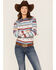 Image #1 - Roper Women's Southwestern Print Long Sleeve Pearl Snap Western Shirt, Multi, hi-res