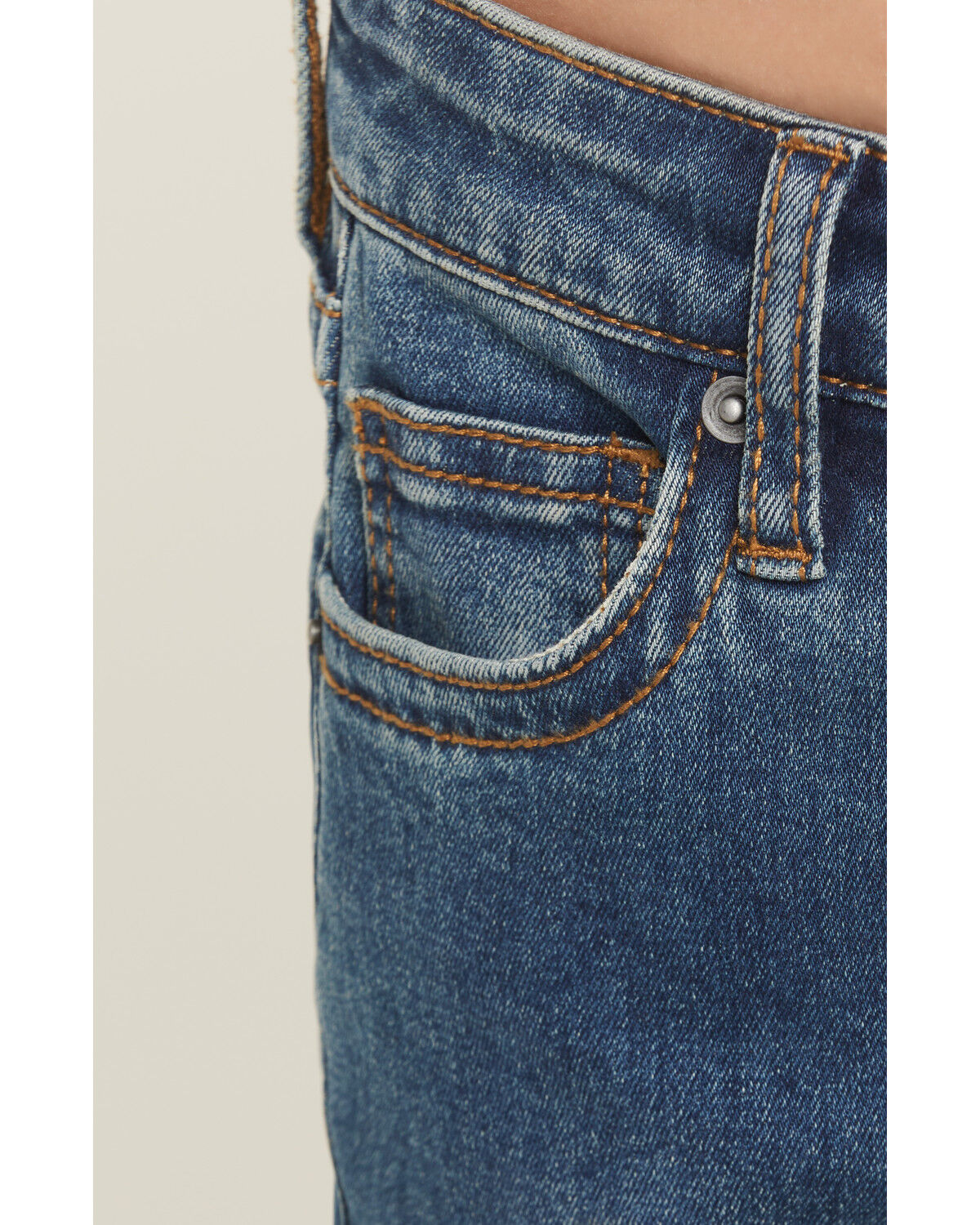 Image #2 - Rock & Roll Denim Girls' Medium Wash Trouser Stretch Denim Jeans, Medium Wash, hi-res