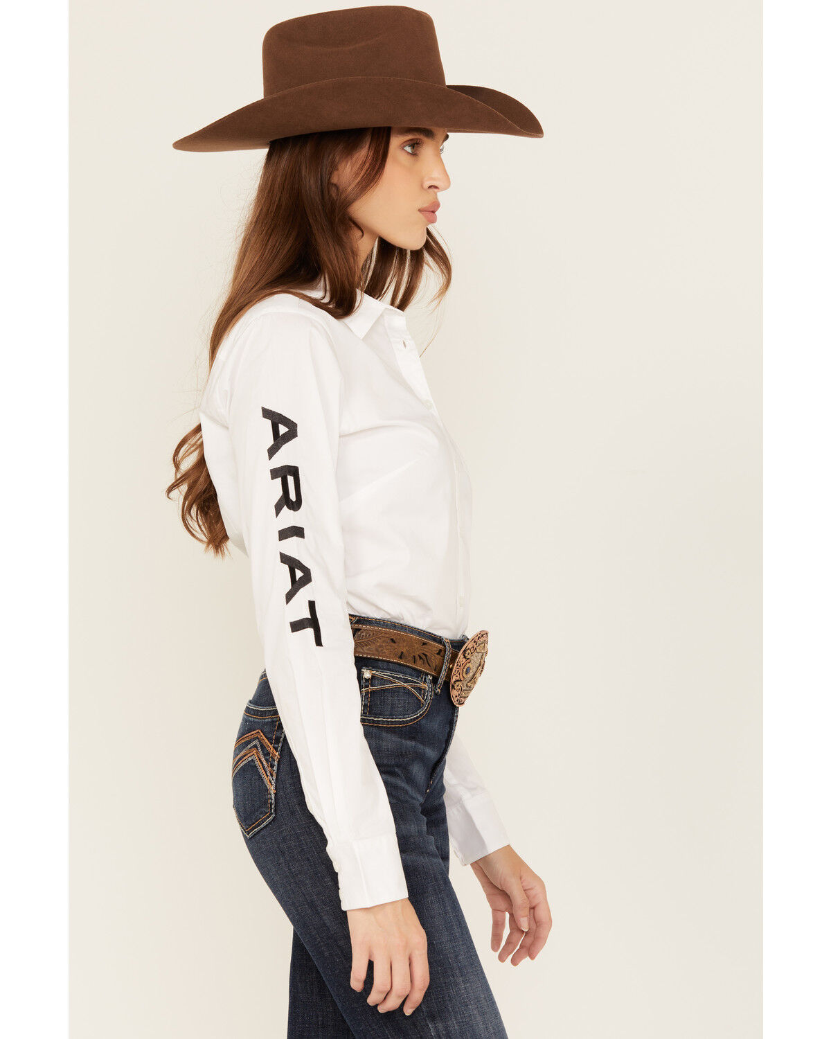 Image #2 - Ariat Women's Boot Barn Exclusive Team Kirby Long Sleeve Button-Down Stretch Western Shirt - Plus, White, hi-res
