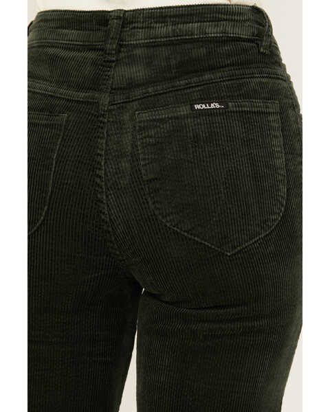 Image #4 - Rolla's Women's High Rise Eastcoast Corduroy Stretch Flare Jeans , Dark Green, hi-res