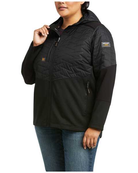 Ariat Women's Rebar Cloud 9 Zip-Front Insulated Work Jacket - Plus , Black, hi-res