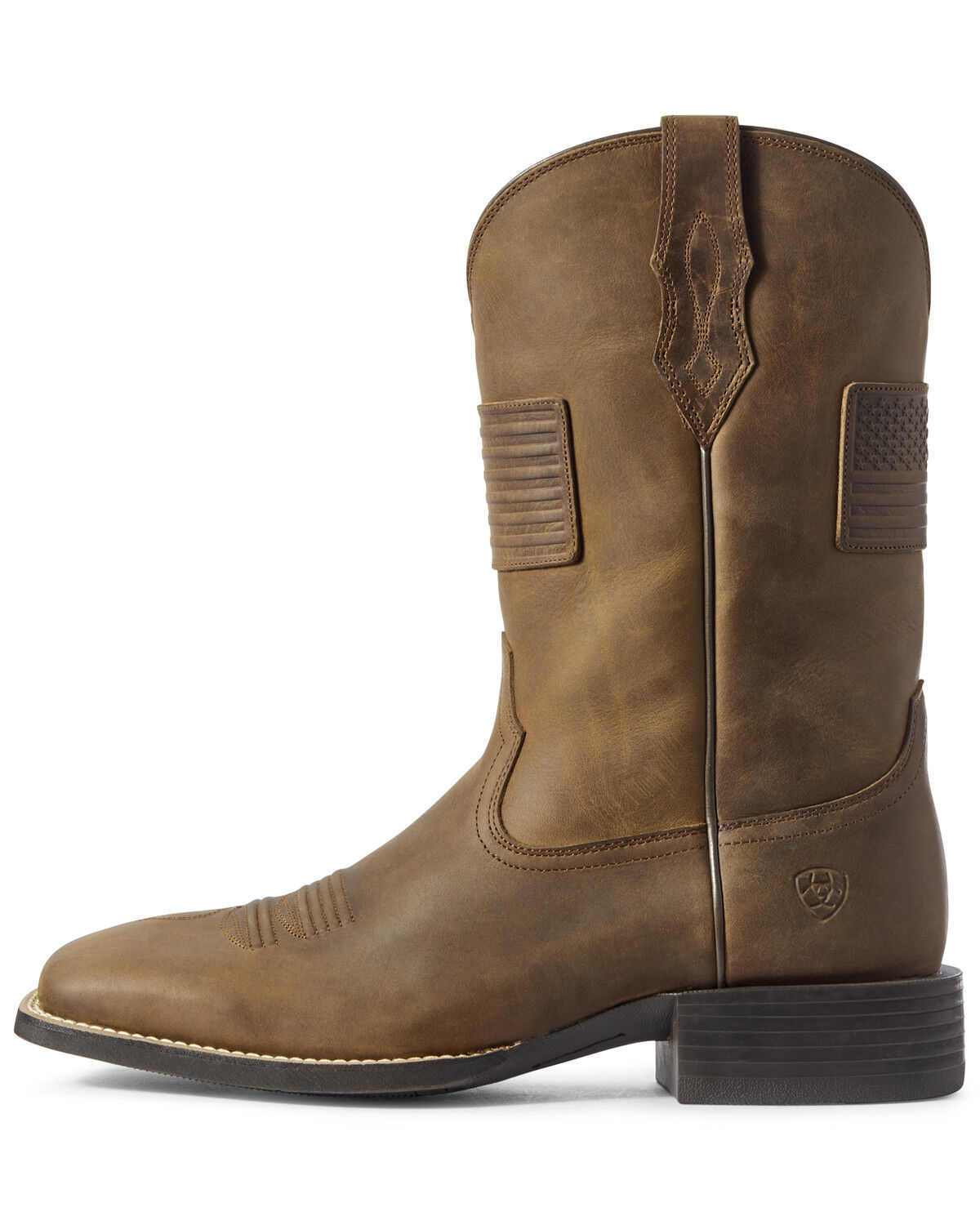 Image #2 - Ariat Men's Sport Patriot II American Flag Western Performance Boots - Broad Square Toe, Brown, hi-res