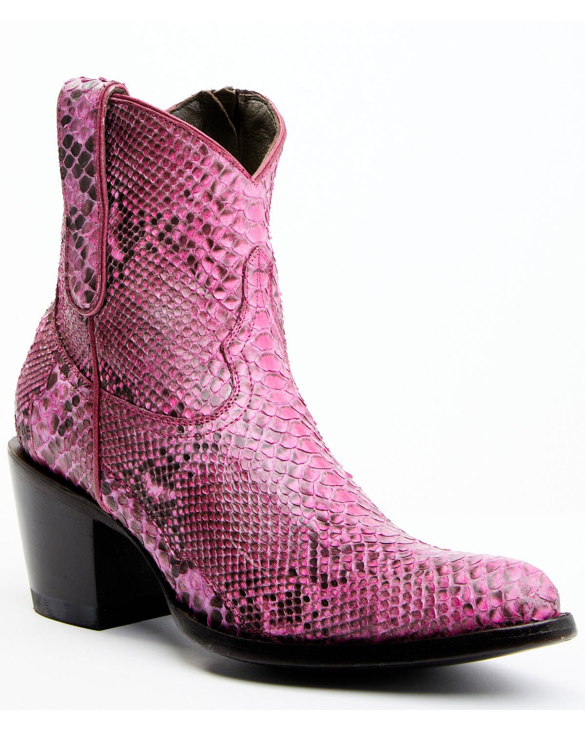 Idyllwind Women's Badass Exotic Python Western Booties - Round Toe, Pink, hi-res