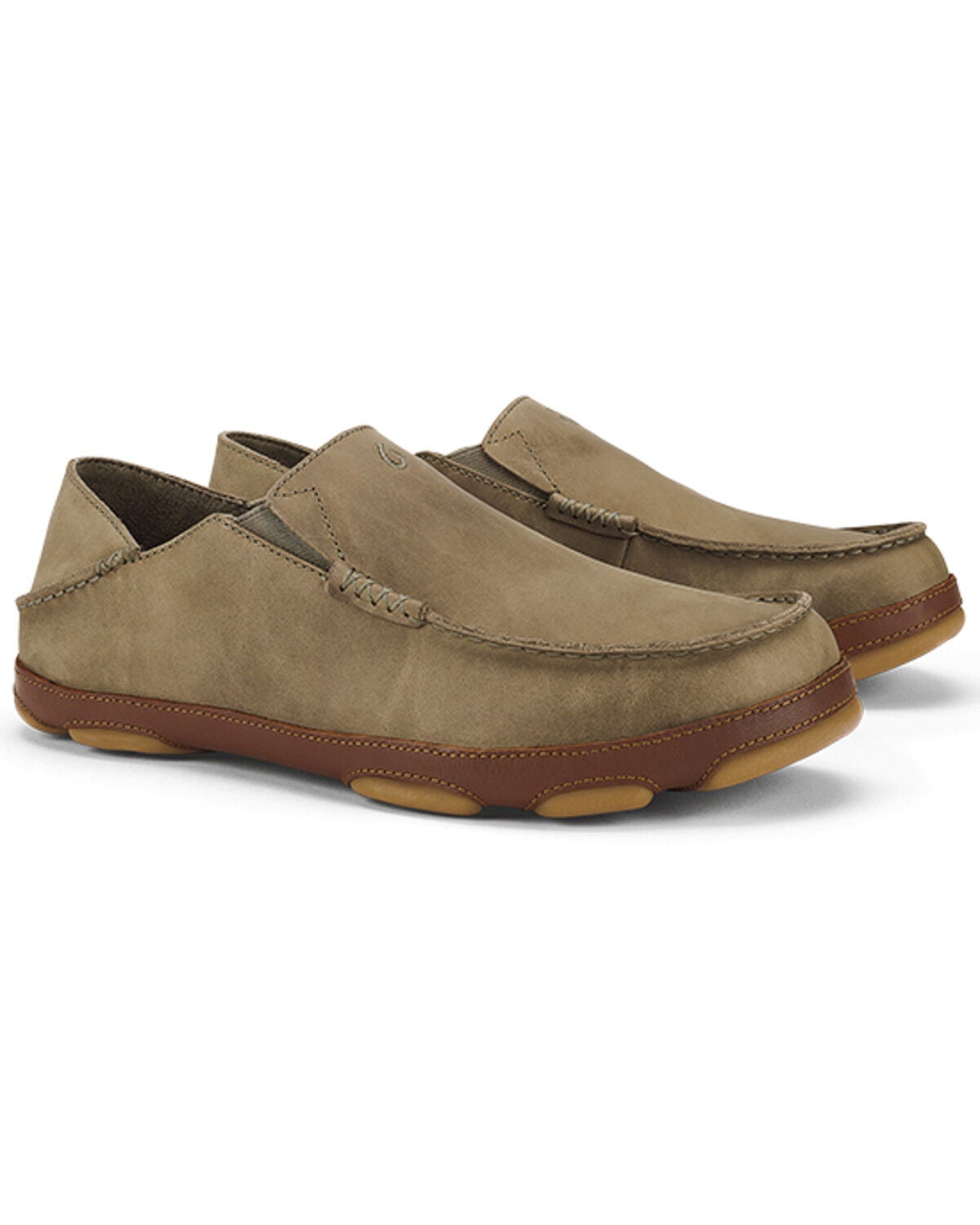 OluKai Men's Moloa Nubuck Slip-On Casual Shoes - Moc Toe, Tan, hi-res