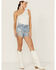Free People Women's Maggie Kiss Me Distressed Shorts, Medium Wash, hi-res
