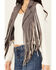 Image #3 - Saints & Hearts Women's Contrast Fringe Faux Suede Vest, Grey, hi-res