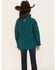 Hooey Girls' Southwestern Print Lined Softshell Jacket, Teal, hi-res