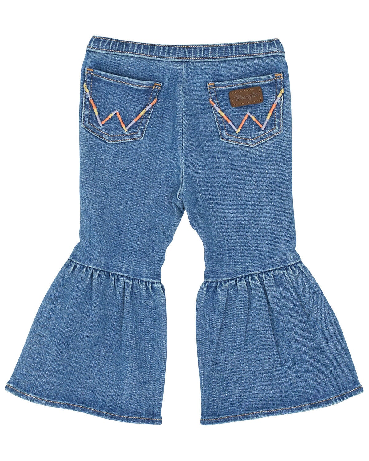 Wrangler Toddler Girls' Light Wash Trumpet Flare Denim Jeans, Blue, hi-res