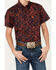 Image #3 - Cinch Boys' Paisley Print Short Sleeve Button-Down Western Shirt, Navy, hi-res