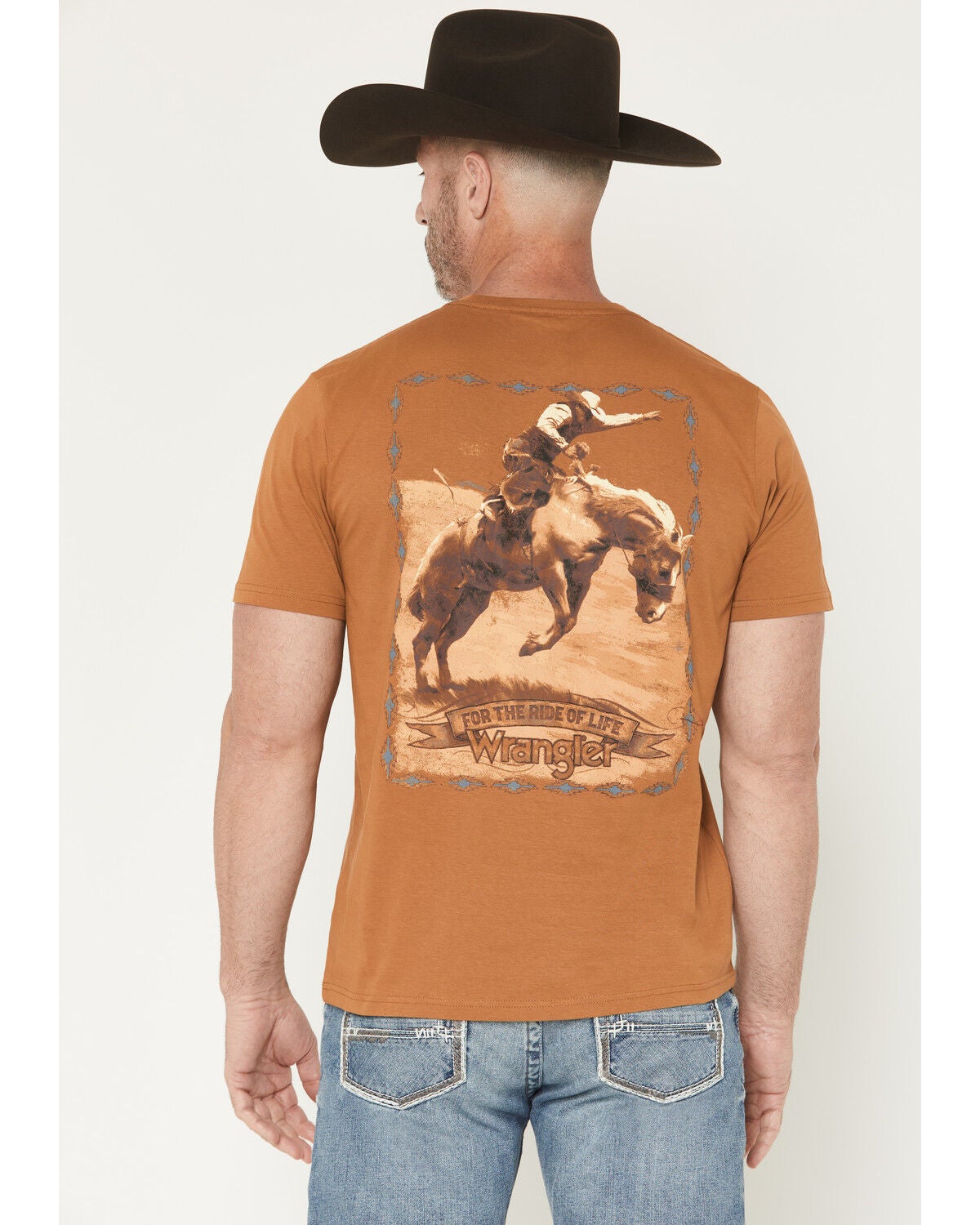 Wrangler Men's Cowboy Short Sleeve Graphic T-Shirt, Mustard, hi-res