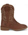 Image #2 - Justin Boys' Canter Western Boots - Broad Square Toe, Brown, hi-res