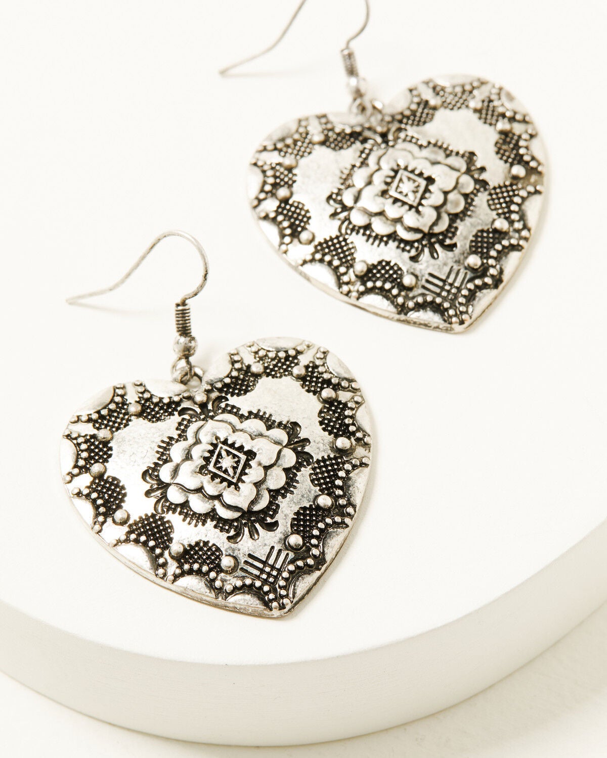 Image #2 - Shyanne Women's Wildheart Concho Statement Earrings, Silver, hi-res