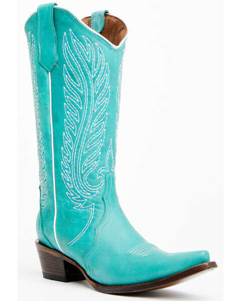 Image #1 - Corral Women's Triad Western Boots - Snip Toe , Blue, hi-res