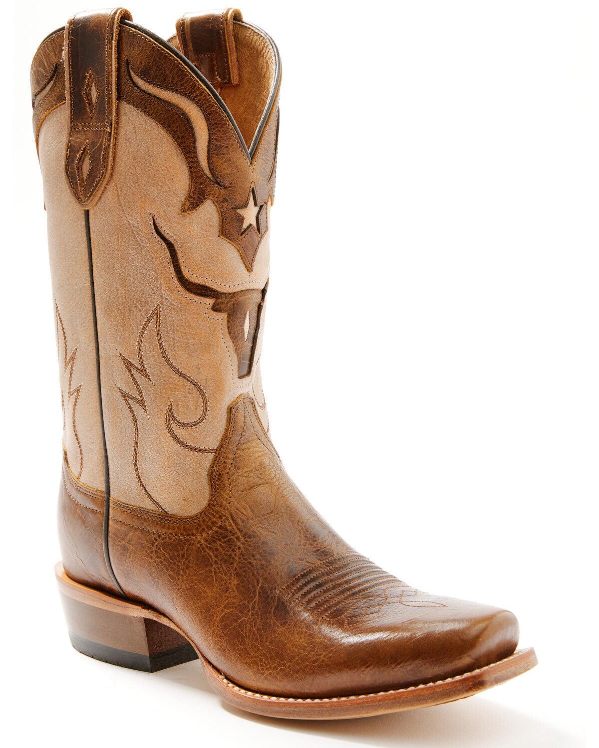 Moonshine Spirit&reg; Men's Showtime Inlay Western Boots - Square Toe, Tan, hi-res