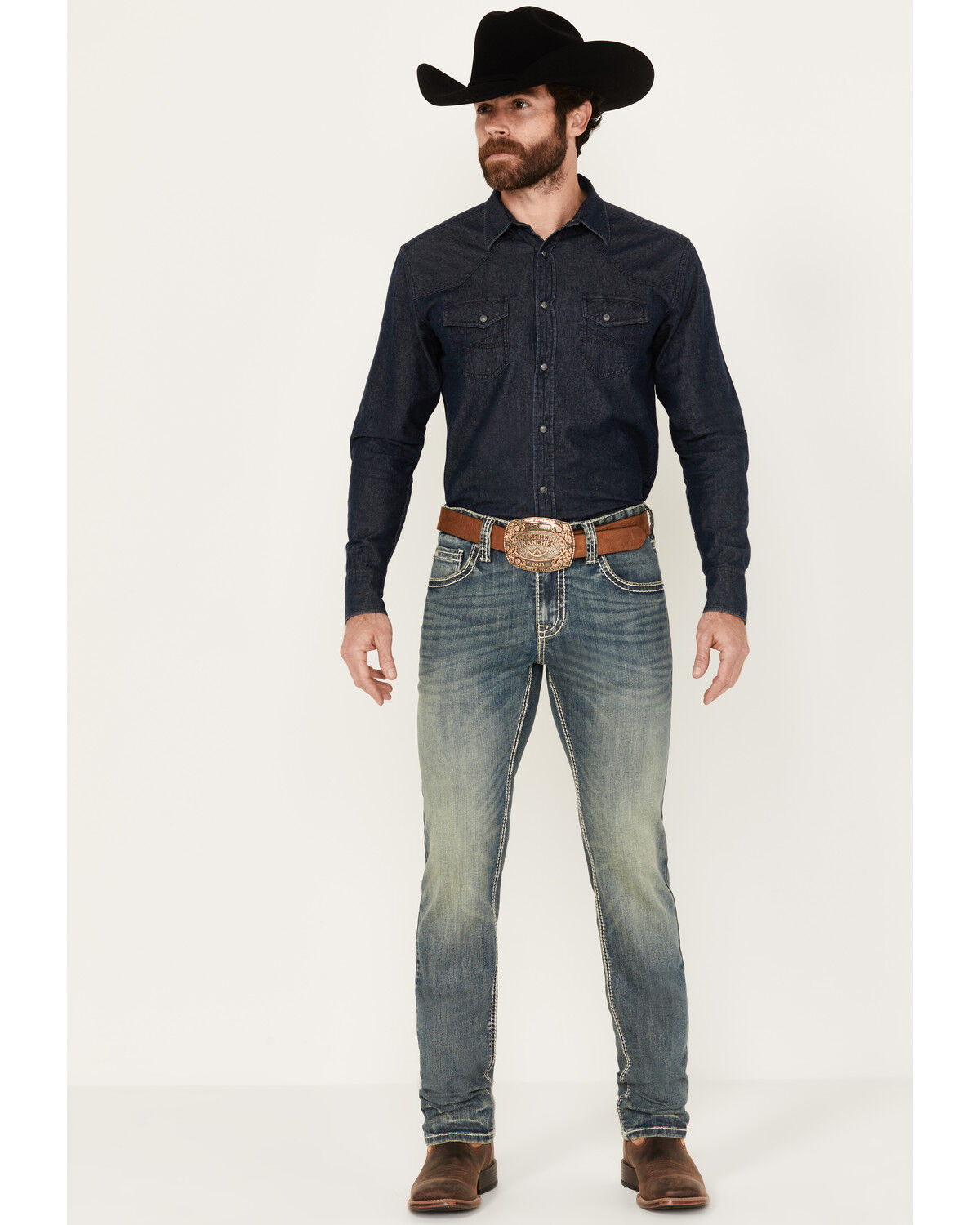 Image #3 - Rock & Roll Denim Men's Rifle Medium Vintage Wash Skinny Reflex Jeans, Medium Wash, hi-res