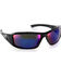 Edge Eyewear Men's Brazeau Blue Mirror Safety Sunglasses, Black, hi-res