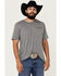 Image #2 - RANK 45® Men's Buck Off Short Sleeve Graphic T-Shirt , Heather Grey, hi-res