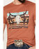 Image #3 - Rock & Roll Denim Men's Skull Short Sleeve Graphic T-Shirt, Rust Copper, hi-res