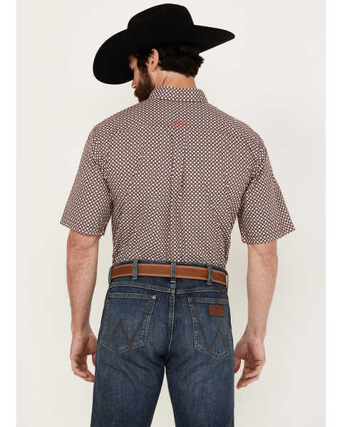 Image #4 - Ariat Men's Osman Print Short Sleeve Button-Down Western Shirt, Peach, hi-res