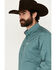 Image #2 - Cinch Men's Geo Print Long Sleeve Button-Down Western Shirt, Teal, hi-res