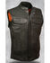 Image #1 - Milwaukee Leather Men's Open Neck Snap/Zip Front Club Style Vest - 4X, Black, hi-res