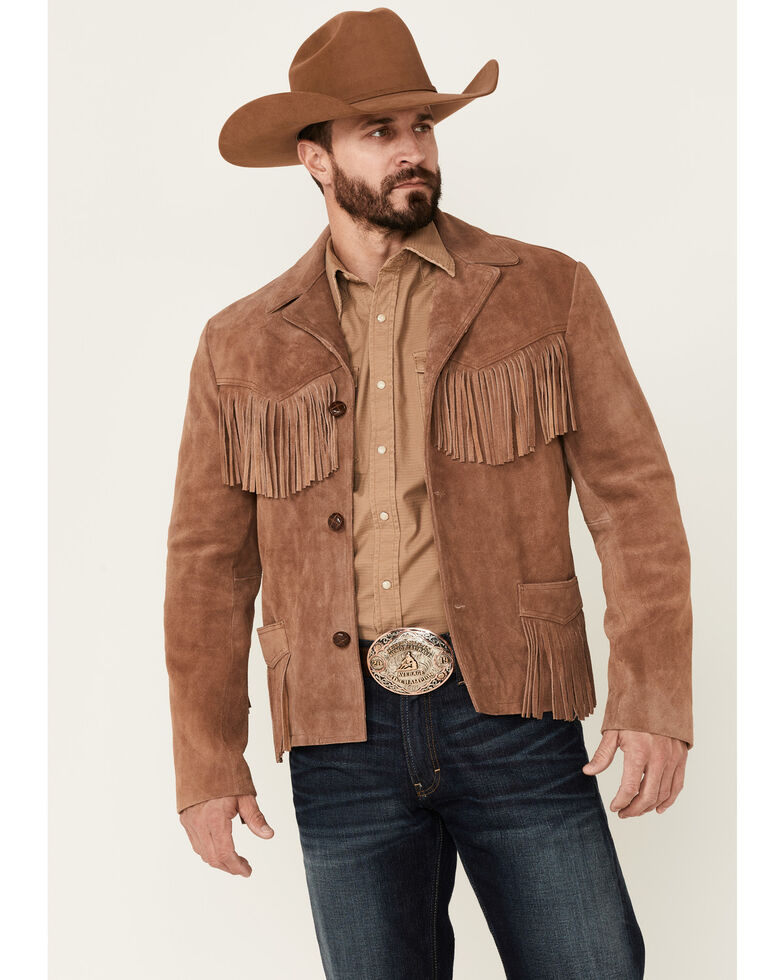 Understated Leather Men's The Giant Fringe Suede Jacket , Lt Brown, hi-res