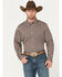 RANK 45® Men's Chevron Geo Print Long Sleeve Button-Down Stretch Western Shirt , Sage, hi-res