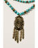 Shyanne Women's Golden Dreamcatcher Multi Strand Turquoise Beaded Set, Gold, hi-res