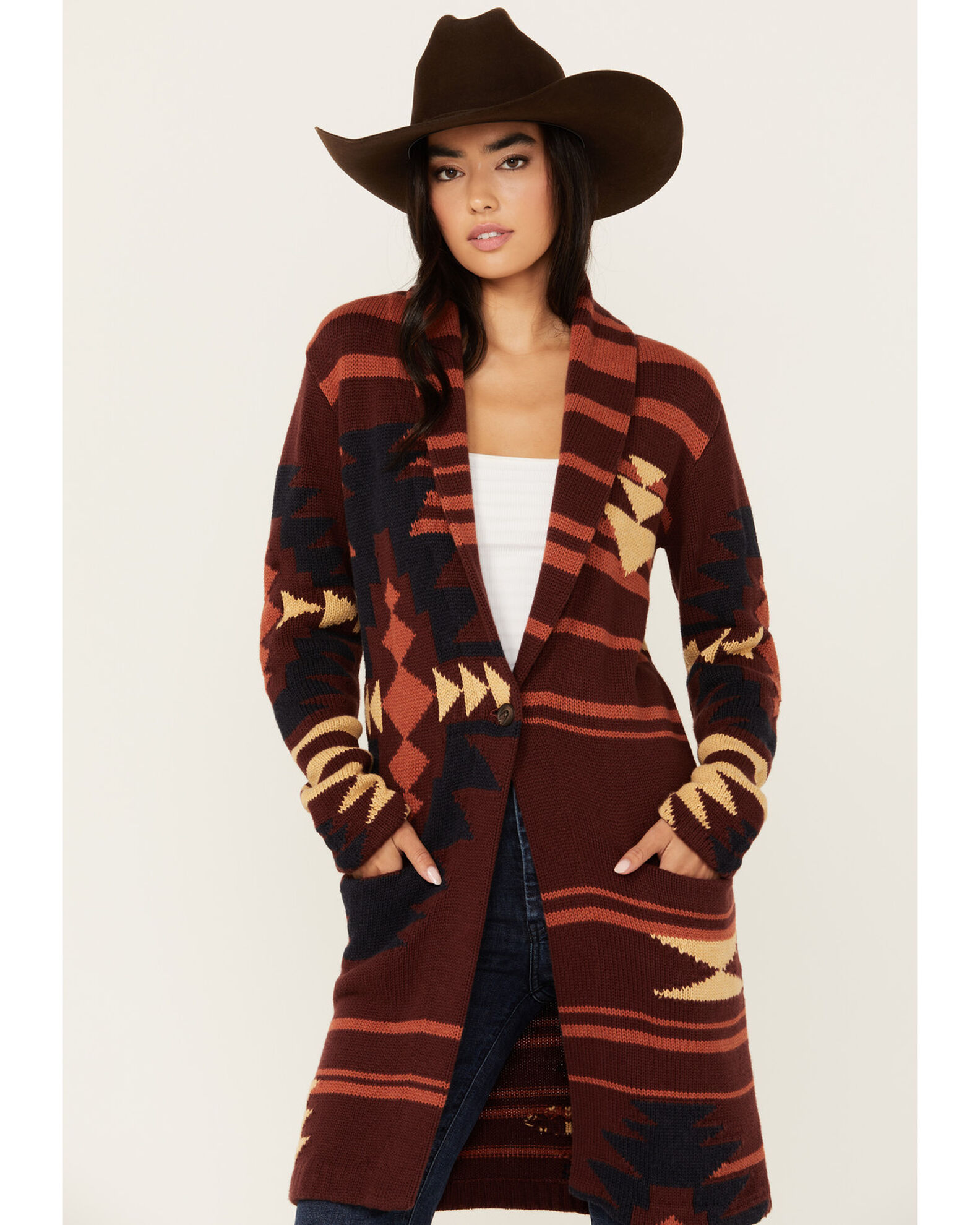 Pendleton Women s Print Graphic Sweater Coat Sheplers