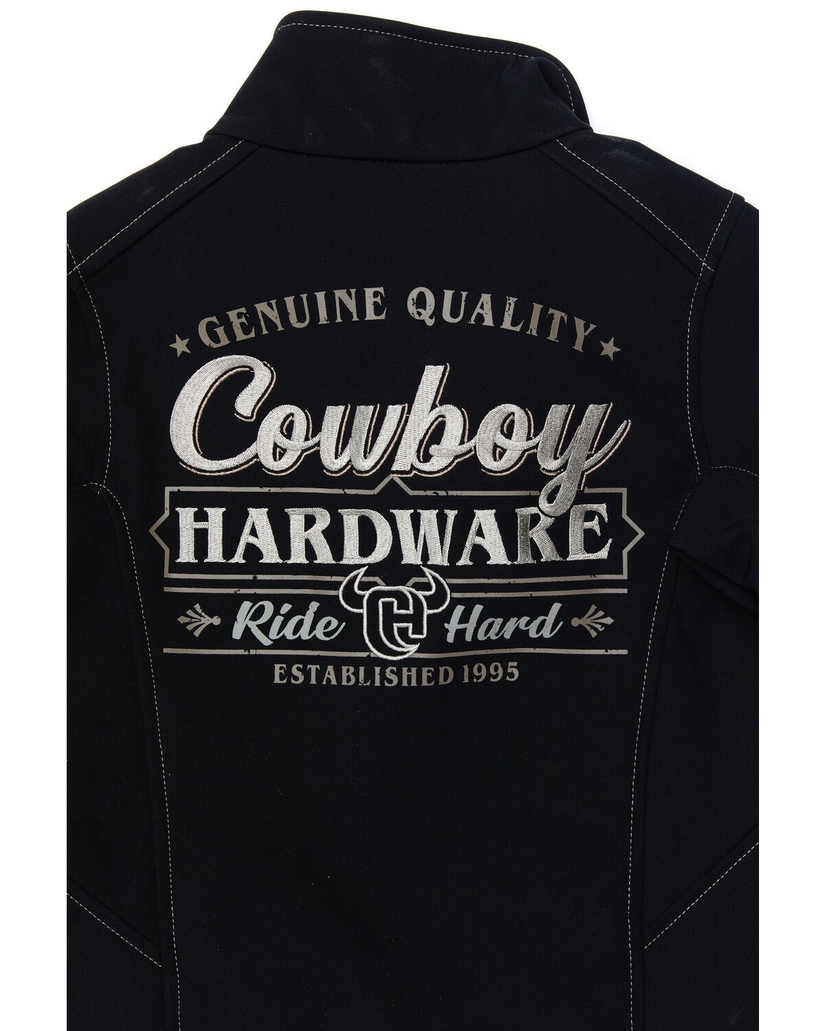 Image #3 - Cowboy Hardware Boys' Black Ride Hard Zip-Up Softshell Jacket , , hi-res