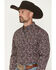 Image #2 - Ariat Men's Wallace Paisley Print Long Sleeve Button-Down Western Shirt, Navy, hi-res
