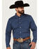 Image #1 - Cody James Men's Rough Road Geo Print Long Sleeve Stretch Button-Down Western Shirt - Tall, Navy, hi-res