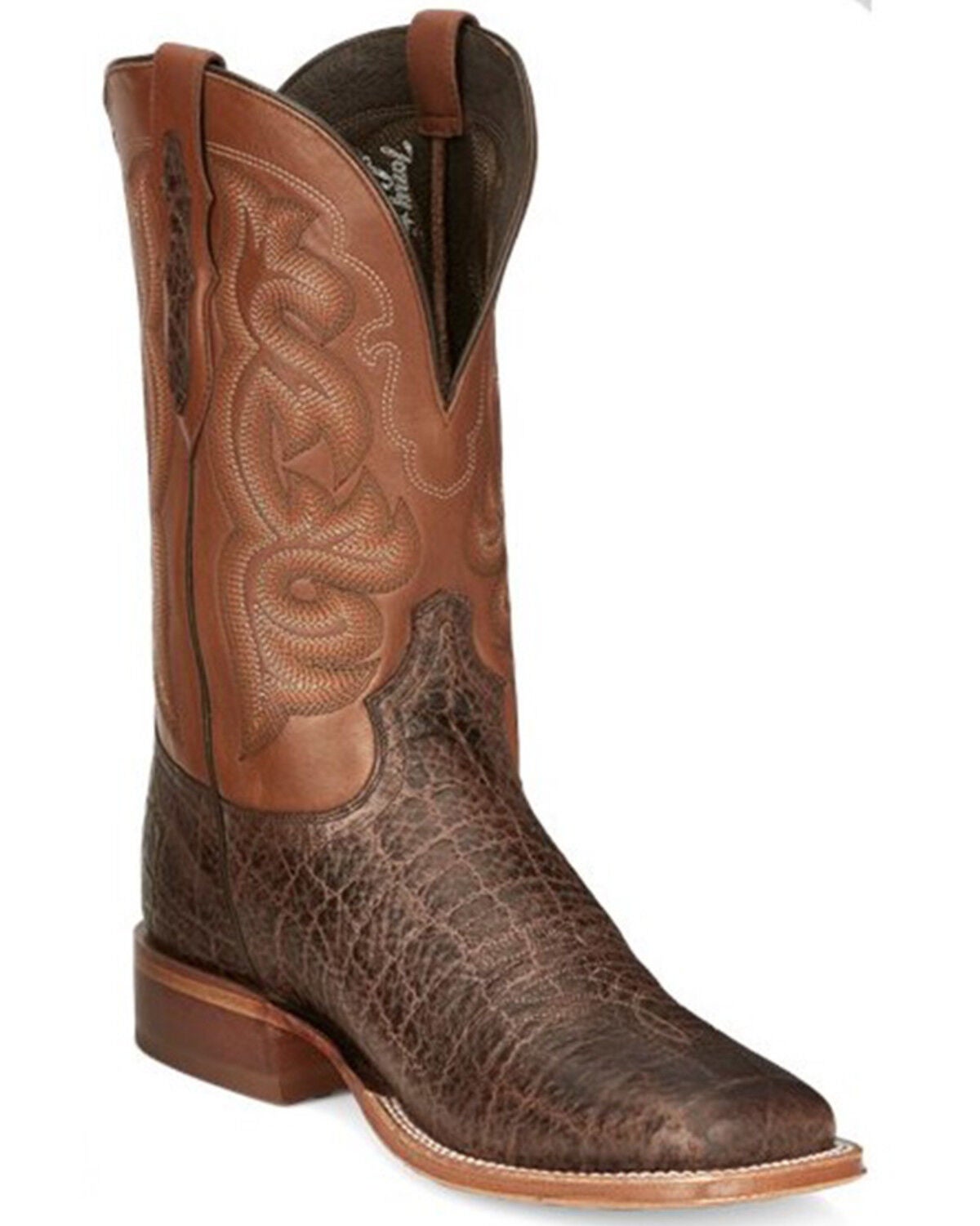 Tony Lama Men's Rowel Safari Cowhide Leather Western Boots - Square Toe, Brown, hi-res