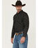 Image #2 - Cody James Men's Saddle Peak Floral Print Long Sleeve Snap Western Shirt, Black, hi-res