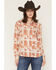 Image #1 - Rock & Roll Denim Women's Poster Print Long Sleeve Button-Down Western Shirt, Rust Copper, hi-res