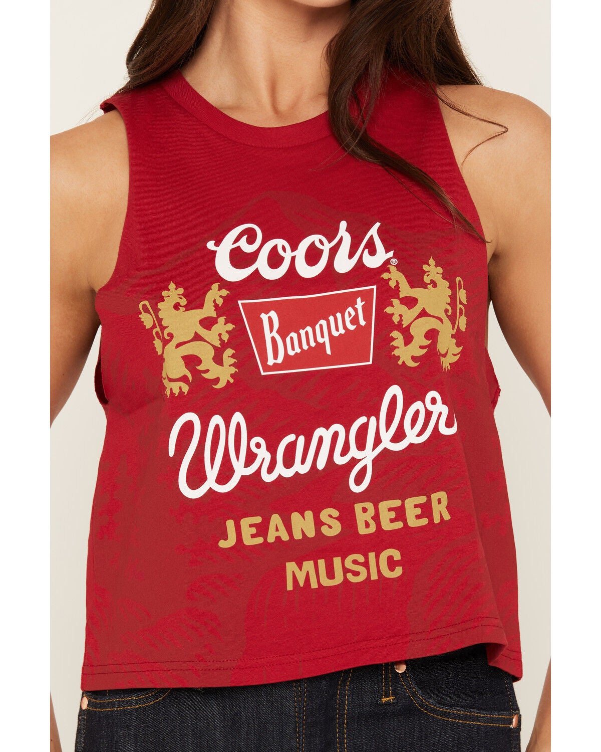 Image #3 - Wrangler X Coors Banquet Women's Festival Tank, Red, hi-res