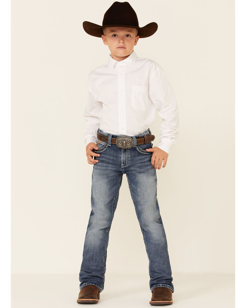 Ariat Boys' B4 Coltrane Durango Relaxed Bootcut Jeans, Indigo, hi-res