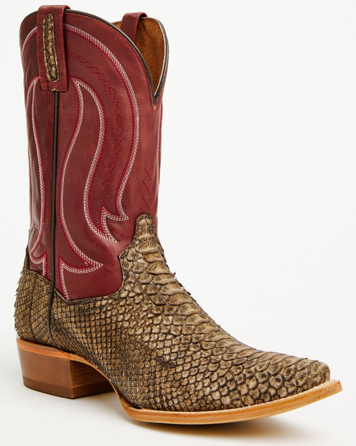 Dan Post Men's Exotic Python Belly Western Boots - Snip Toe, Taupe, hi-res