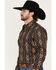 Image #2 - Wrangler Men's Checotah Southwestern Print Long Sleeve Snap Western Shirt, Black, hi-res
