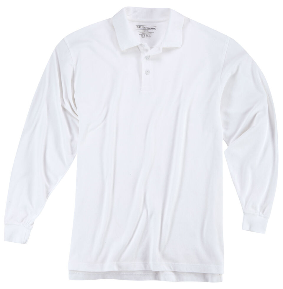 5.11 Tactical Professional Long Sleeve Polo Shirt, White, hi-res