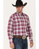 Image #2 - Ariat Men's Fosco Pro Stretch Plaid Button Down Western Shirt, Pink, hi-res