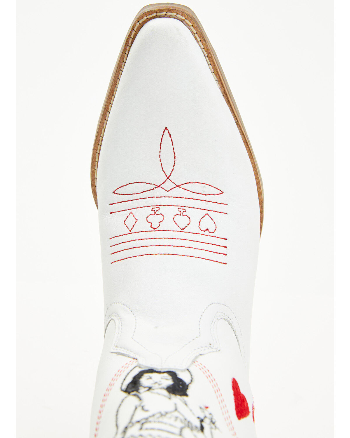 Image #6 - Dingo Women's Queen A Hearts Western Boots - Snip Toe, White, hi-res